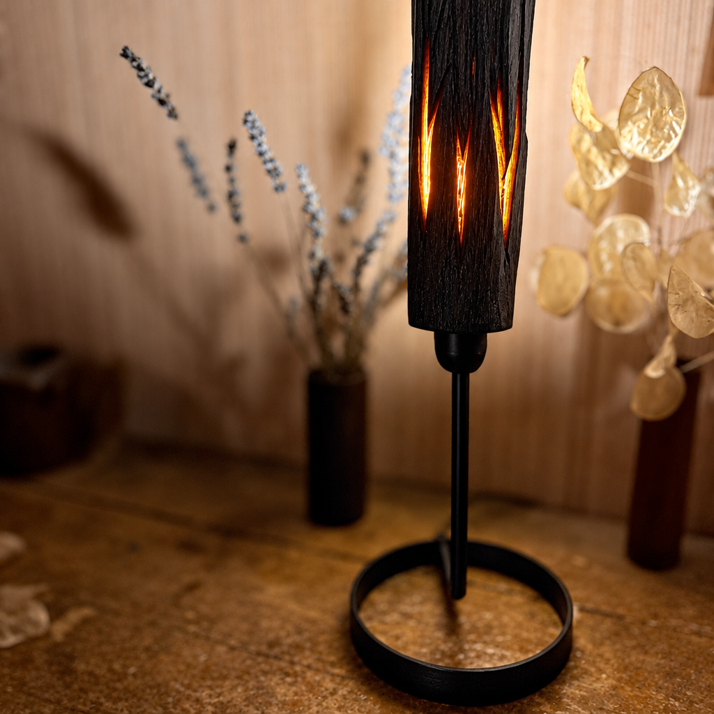 Fire Bamboo Table Lamp